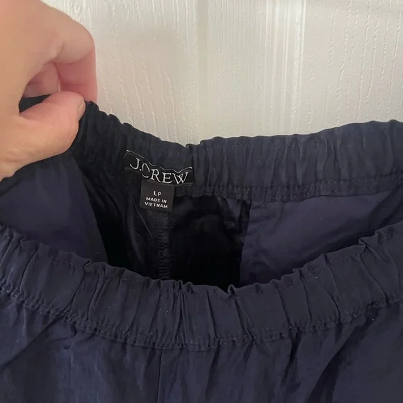 J. Crew Navy Blue Stratus Pants large petite - Picture 6 of 6
